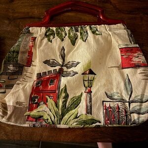 Vintage ‘Havana’ barkcloth bag